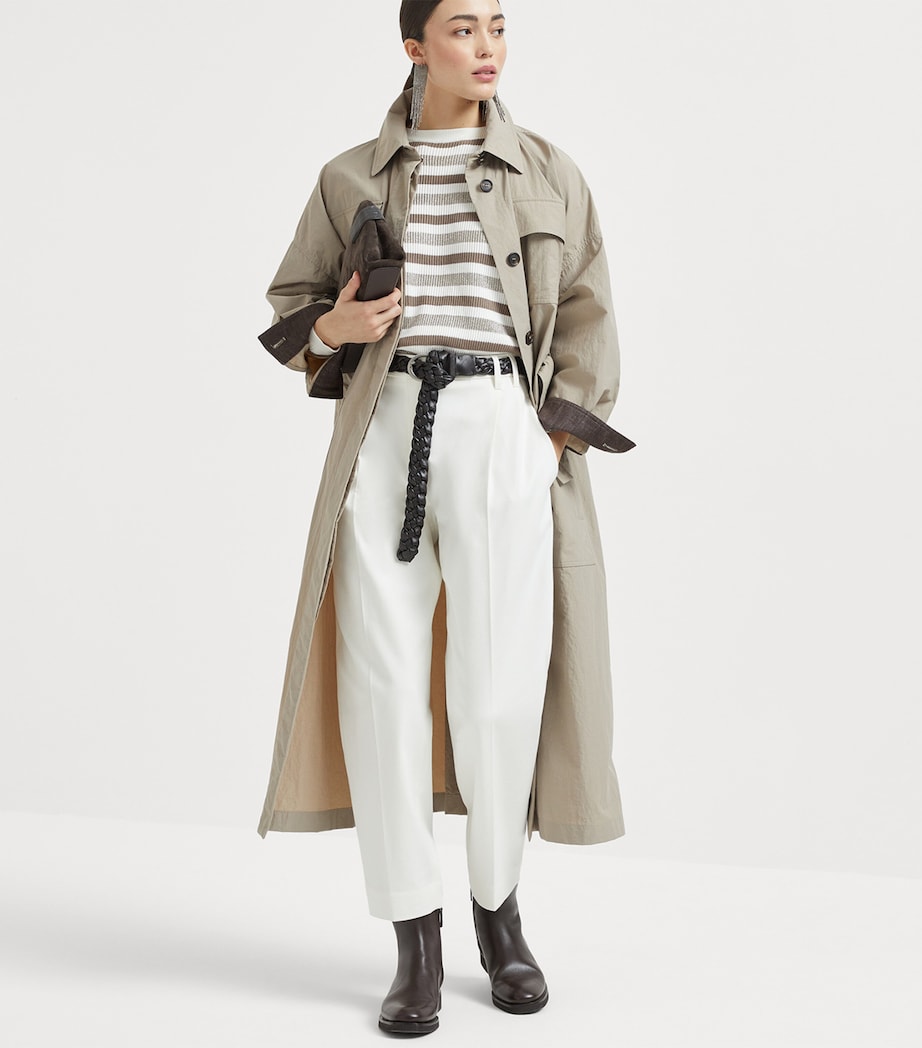 Brunello Cucinelli Beige Water-Resistant Trench Coat