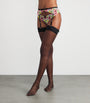 Fleur Du Mal Multi Embroidered Azalea Suspender Belt