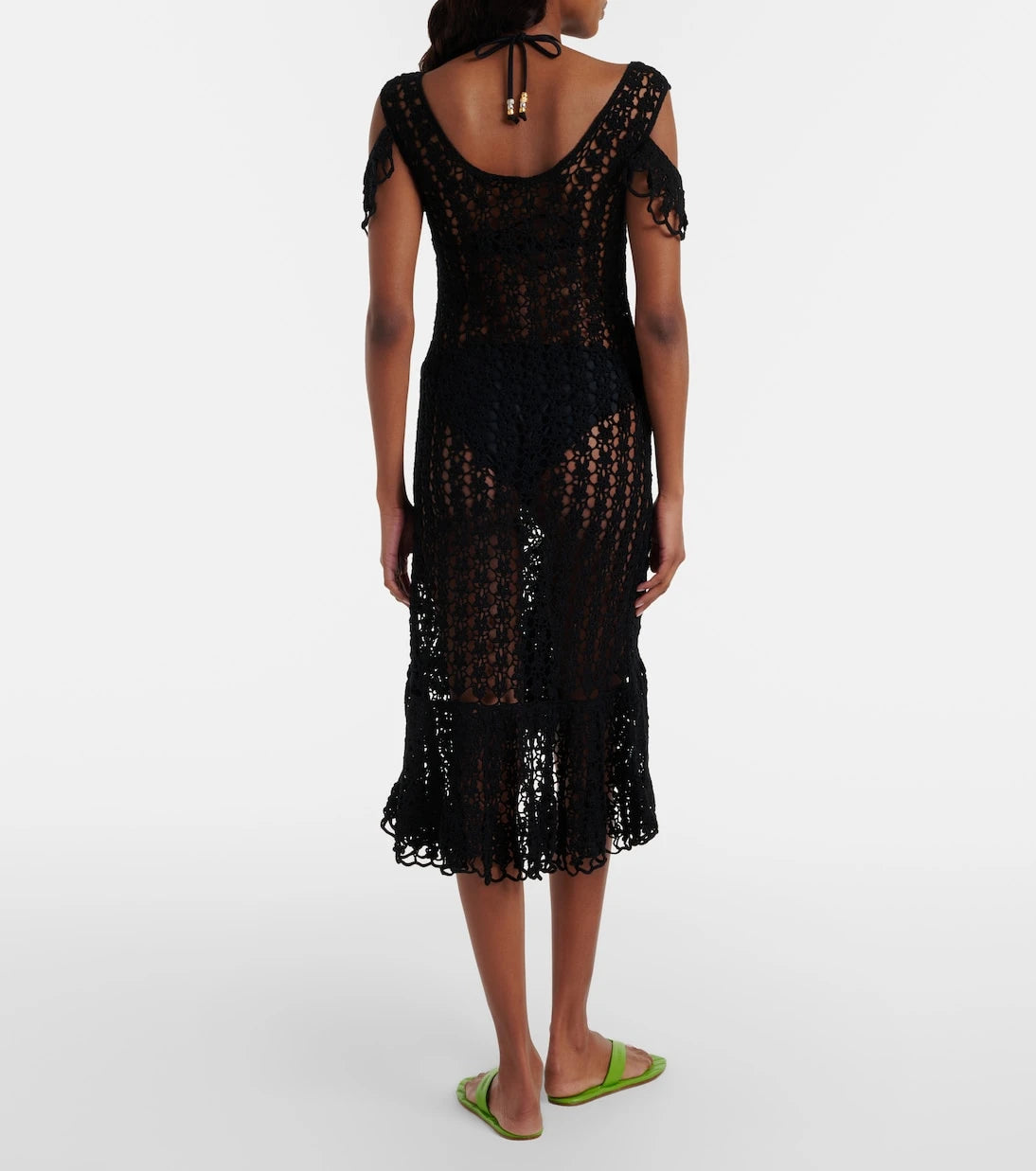 JW Anderson - Ruffled crochet cotton midi dress