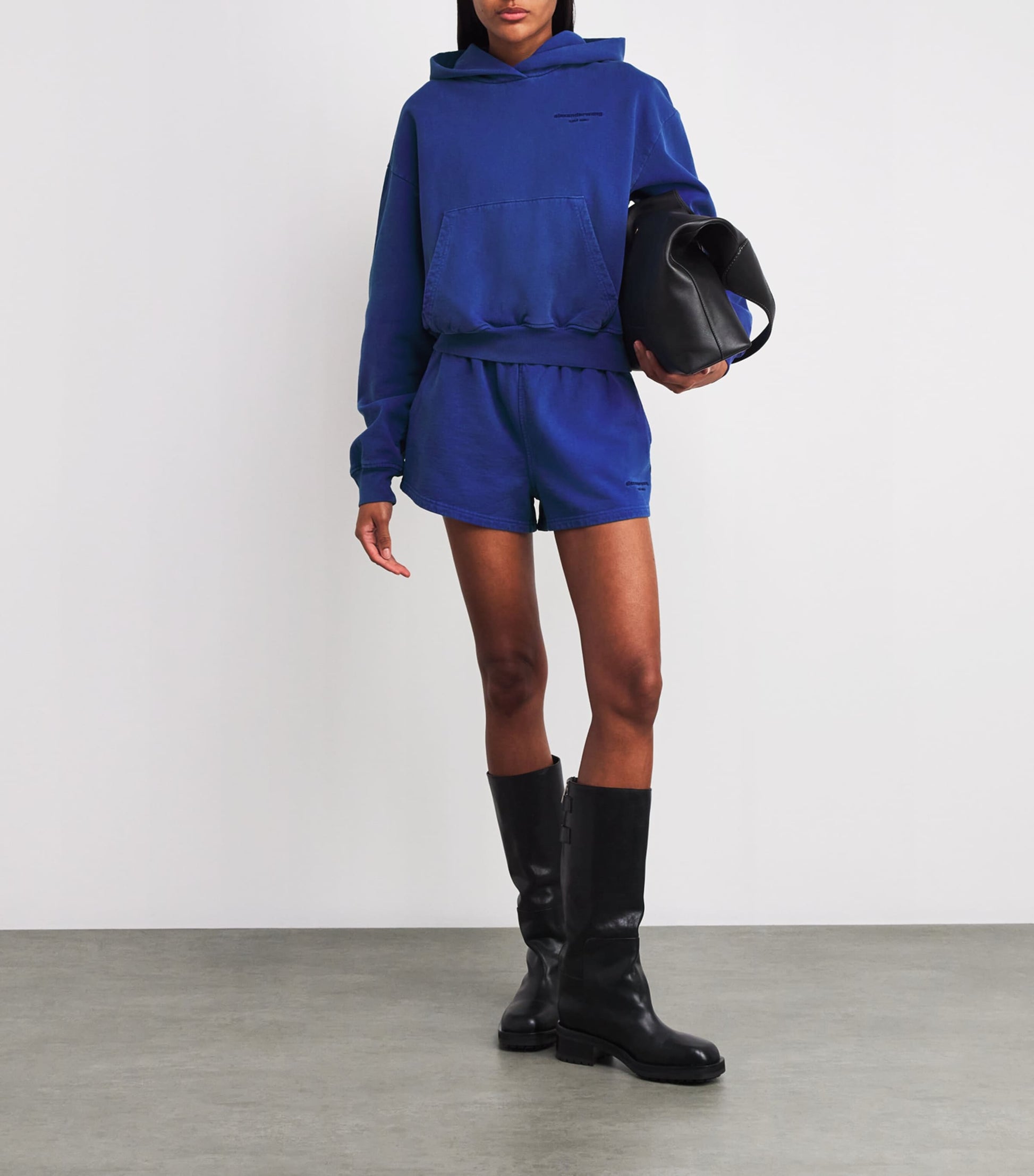 Blue Cotton Logo Shorts