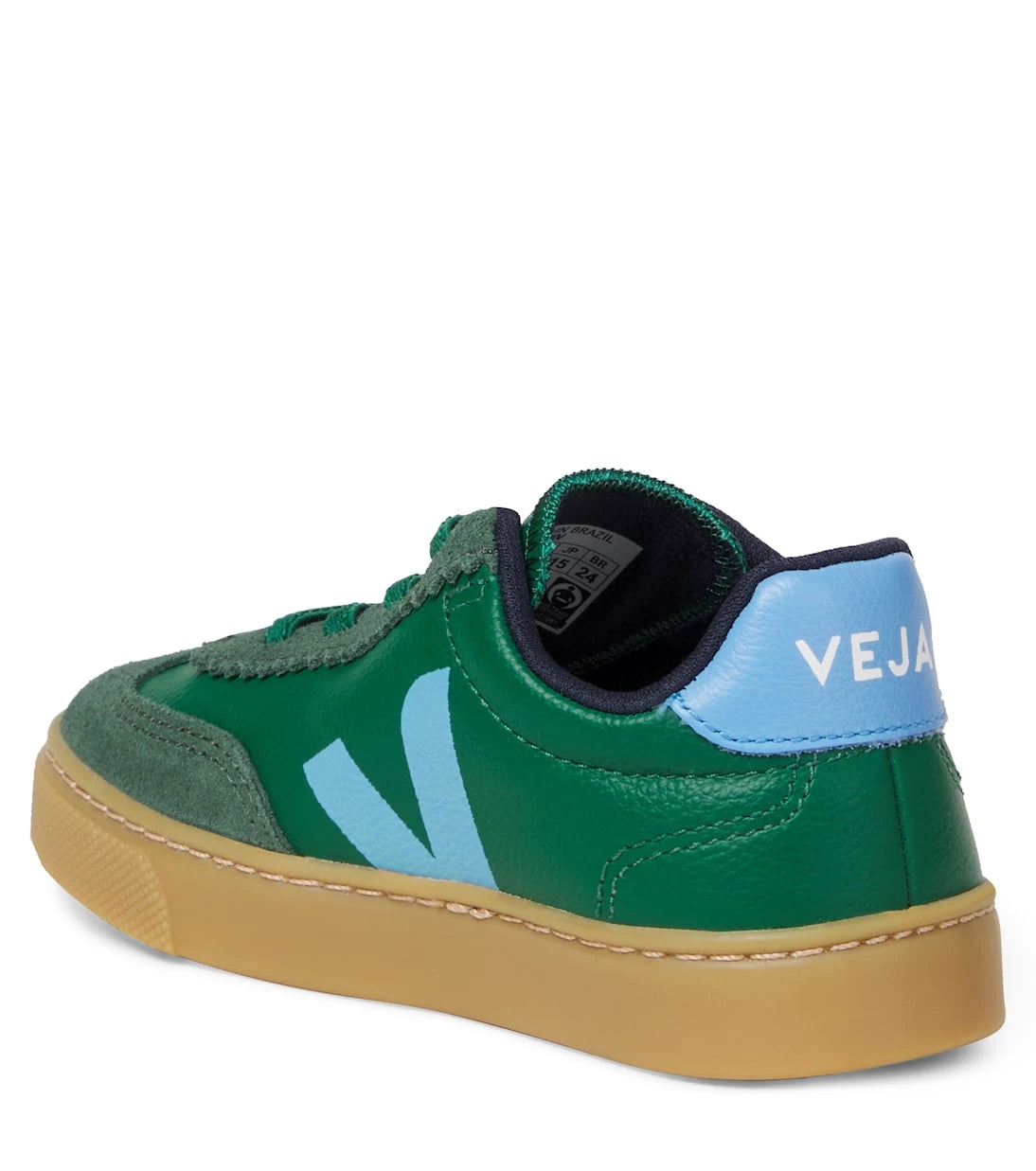Veja Kids - Volley suede-trimmed leather sneakers