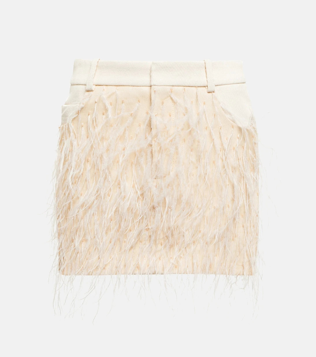 The Mannei - Venice feather-detail miniskirt
