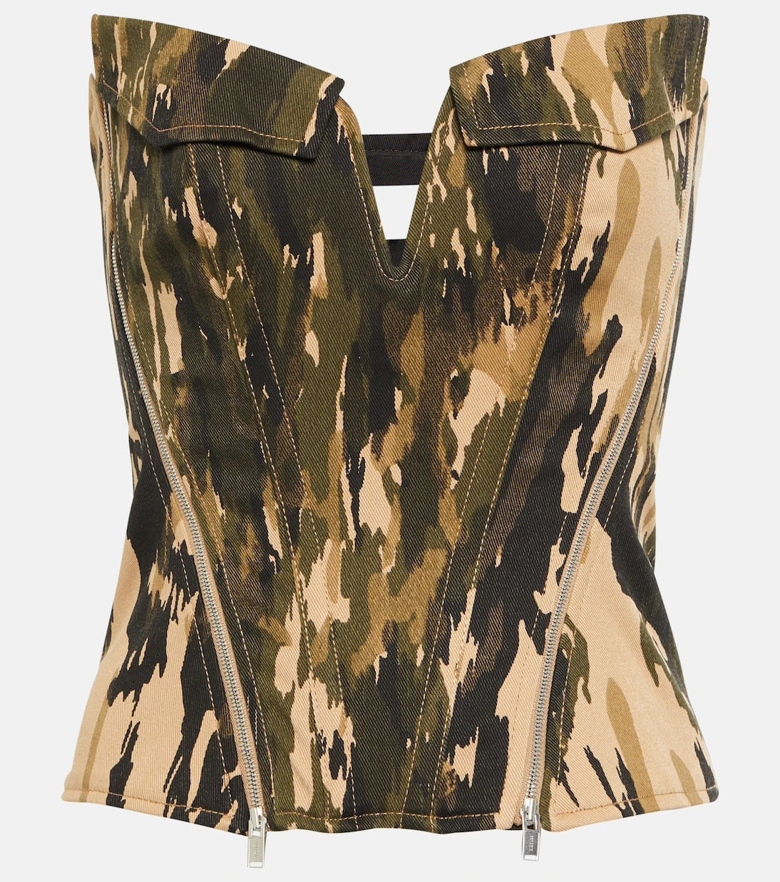 Dion Lee - Printed twill corset top