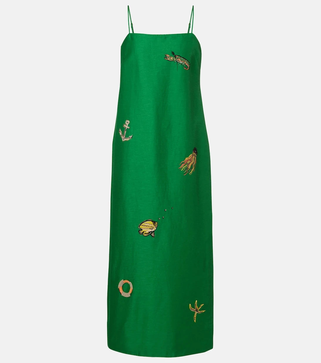 Alémais - Embellished printed linen-blend maxi dress