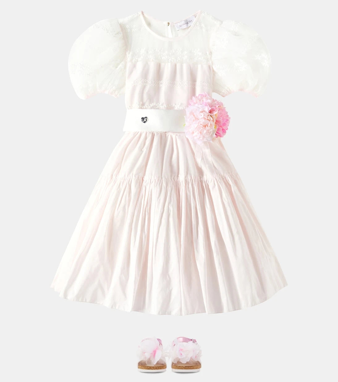 Monnalisa - Amore taffeta dress