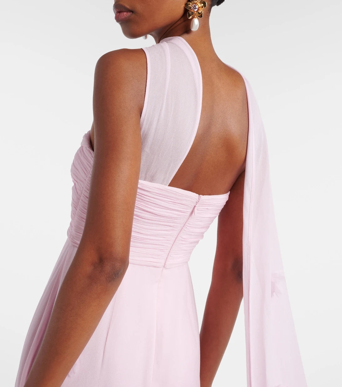 Self-Portrait - Scarf-detail georgette gown