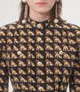 Valentino Multi Silk Dog Print Midi Dress