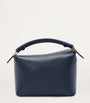 LOEWE Navy Mini Leather Puzzle Edge Top-Handle Bag
