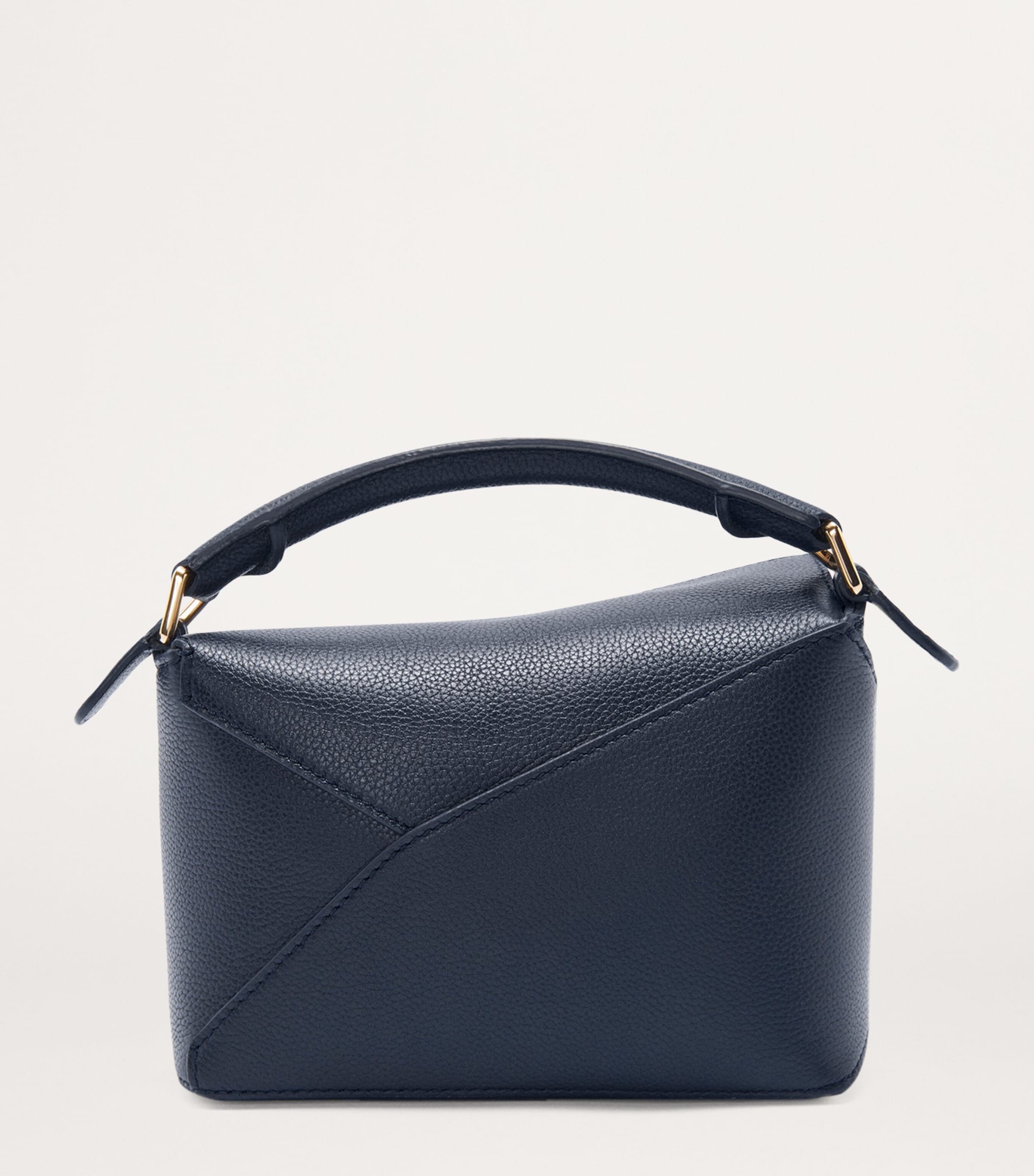 LOEWE Navy Mini Leather Puzzle Edge Top-Handle Bag
