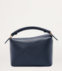 LOEWE Navy Mini Leather Puzzle Edge Top-Handle Bag