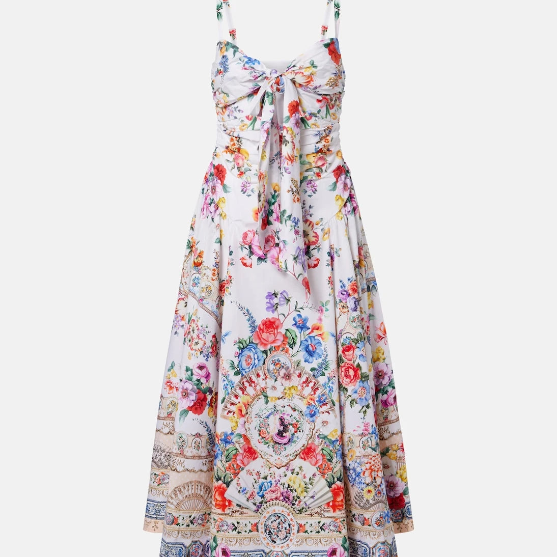 Camilla - Floral cotton-blend midi dress