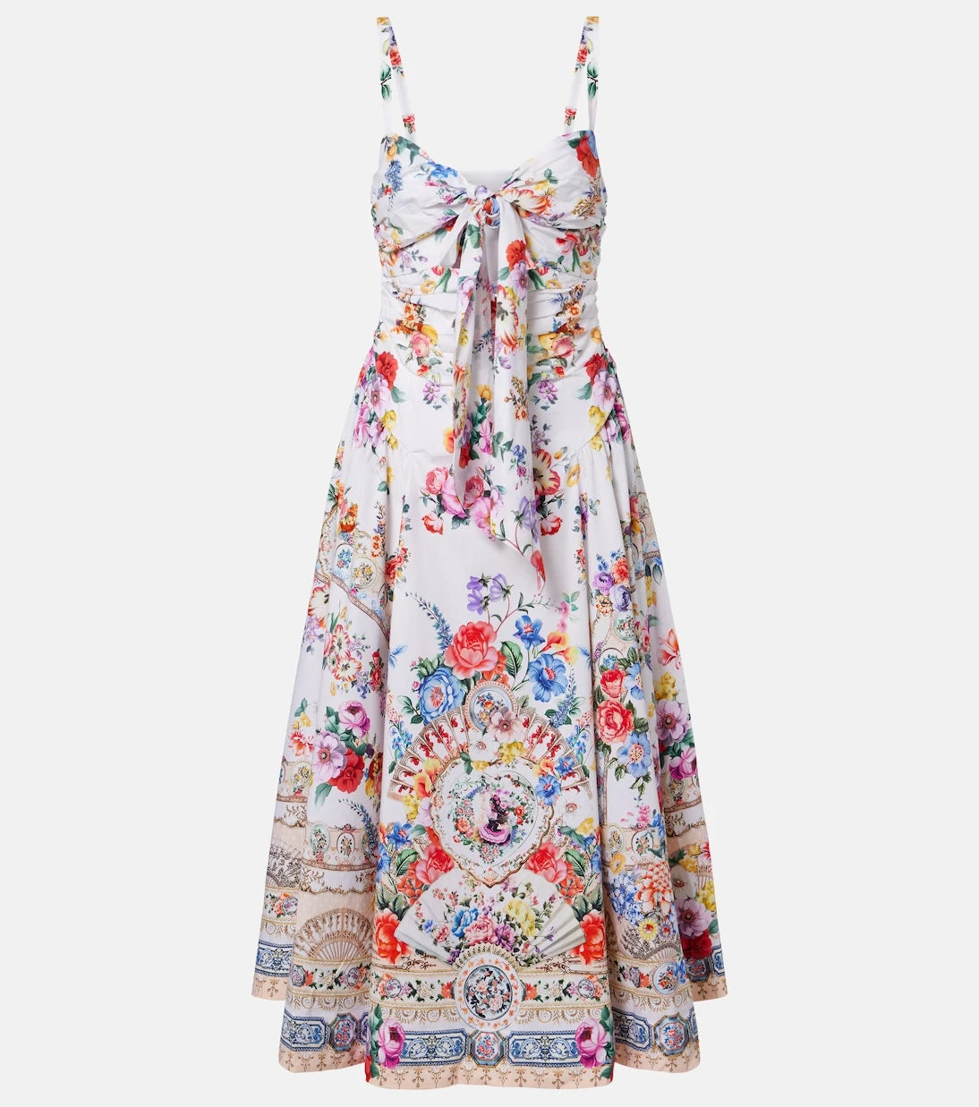 Camilla - Floral cotton-blend midi dress