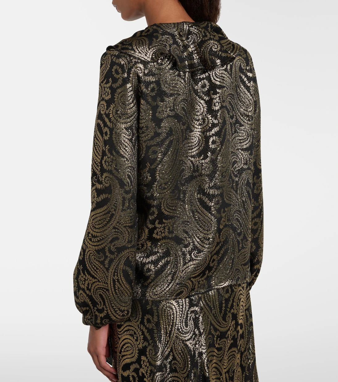 Etro - Paisley fırfırlı ipek karışımı bluz