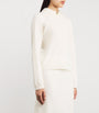 Wool-Silk-Cashmere Lace-Trim Sweater