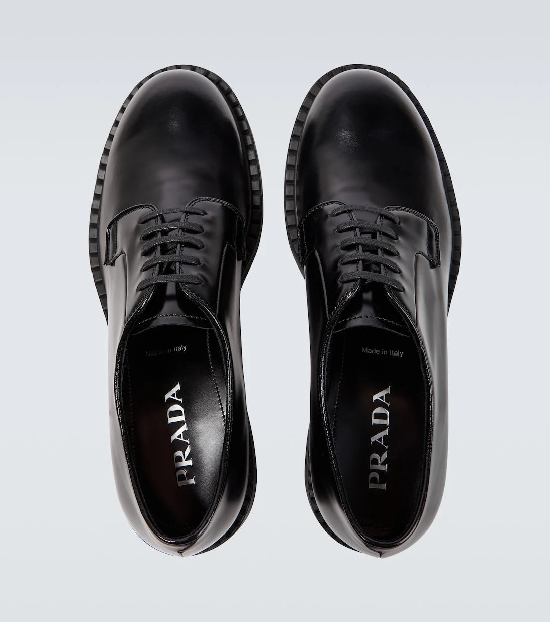 Prada - Brushed leather Derby shoes