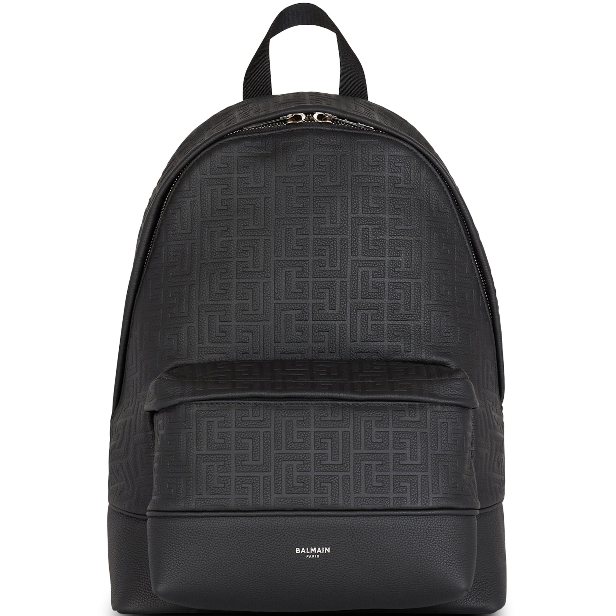 Balmain Leather PB Monogram Backpack
