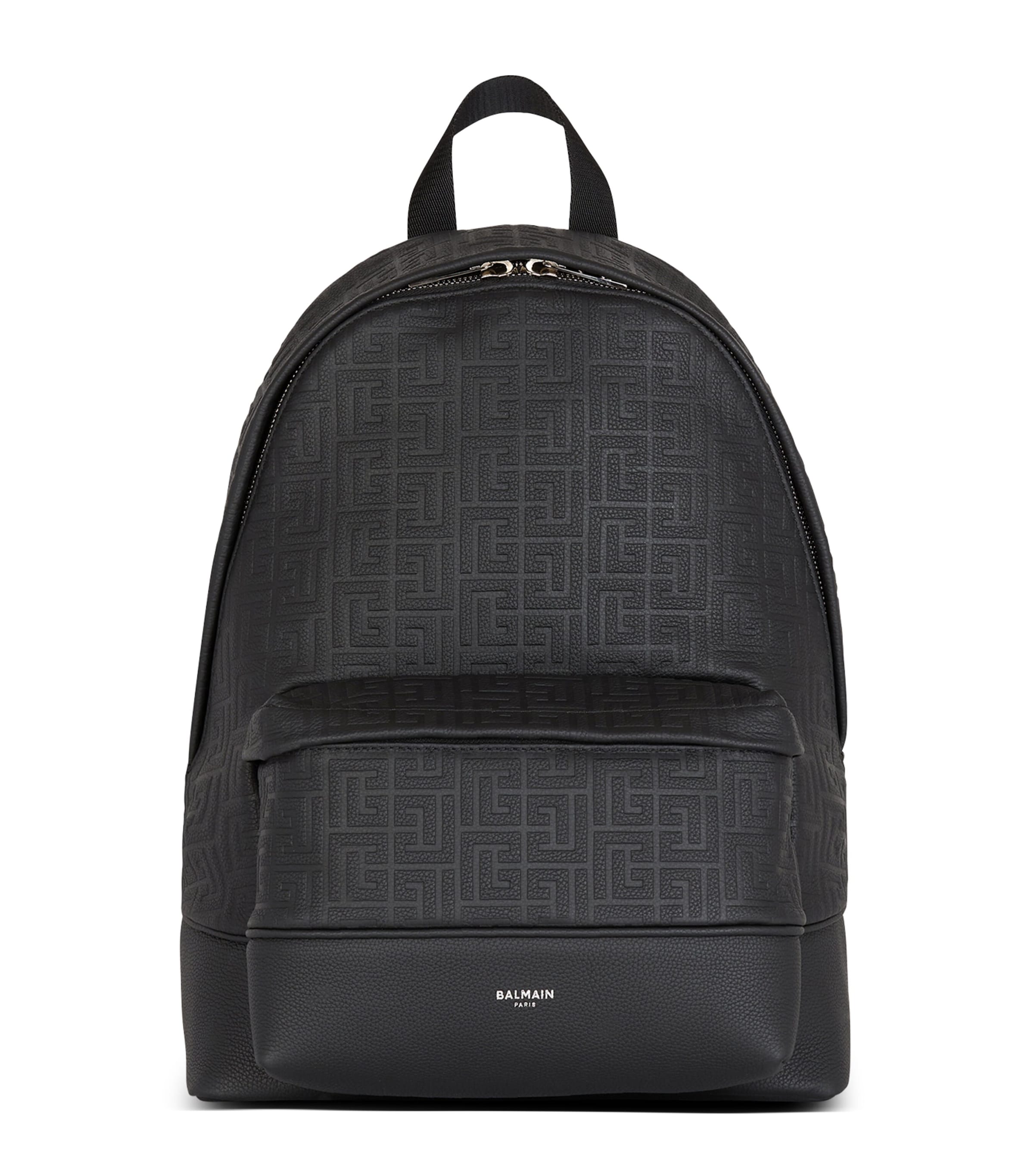 Balmain Leather PB Monogram Backpack