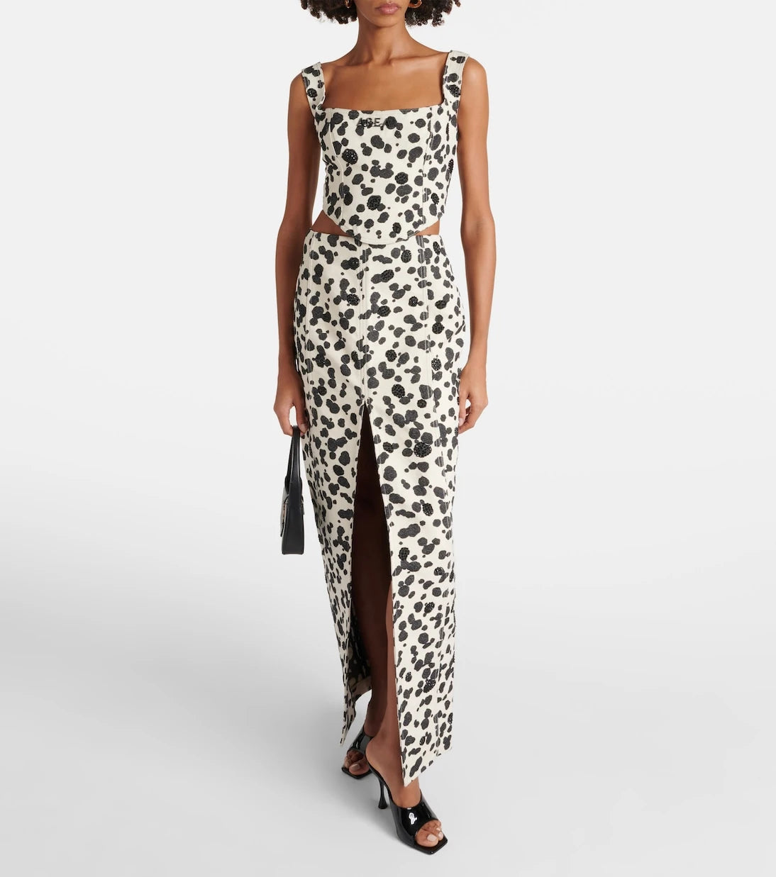 Area - Dalmatian embellished denim corset