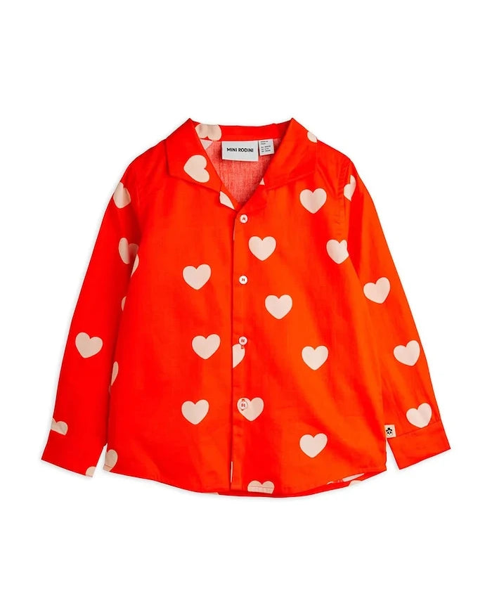 Mini Rodini Hearts Çocuk Pamuklu Gömlek