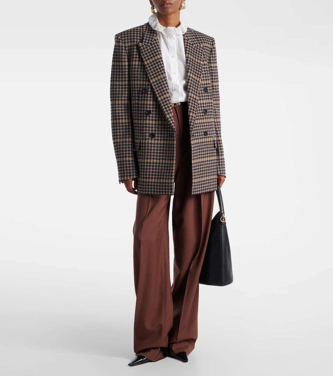 Saint Laurent - Houndstooth double-breasted wool blazer