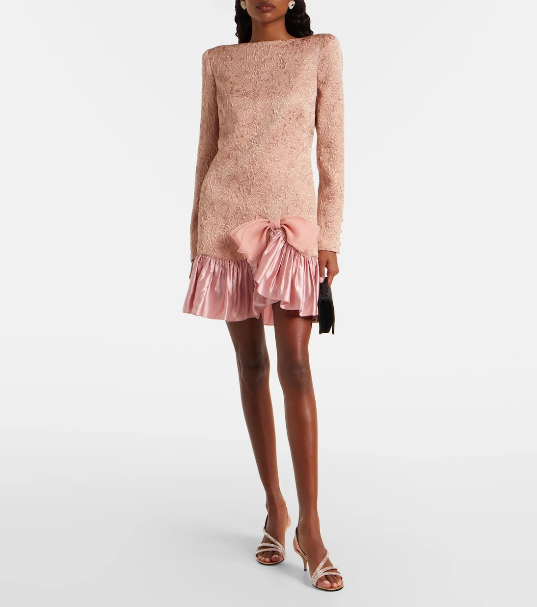 Valentino - Wool and silk-blend matelassé minidress