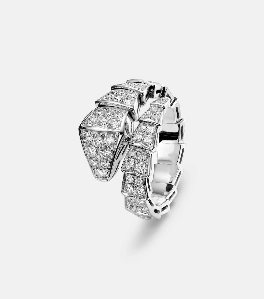 Bvlgari - Serpenti Viper 18kt white gold ring with diamonds