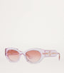 Pink Injected Oval Sunglasses