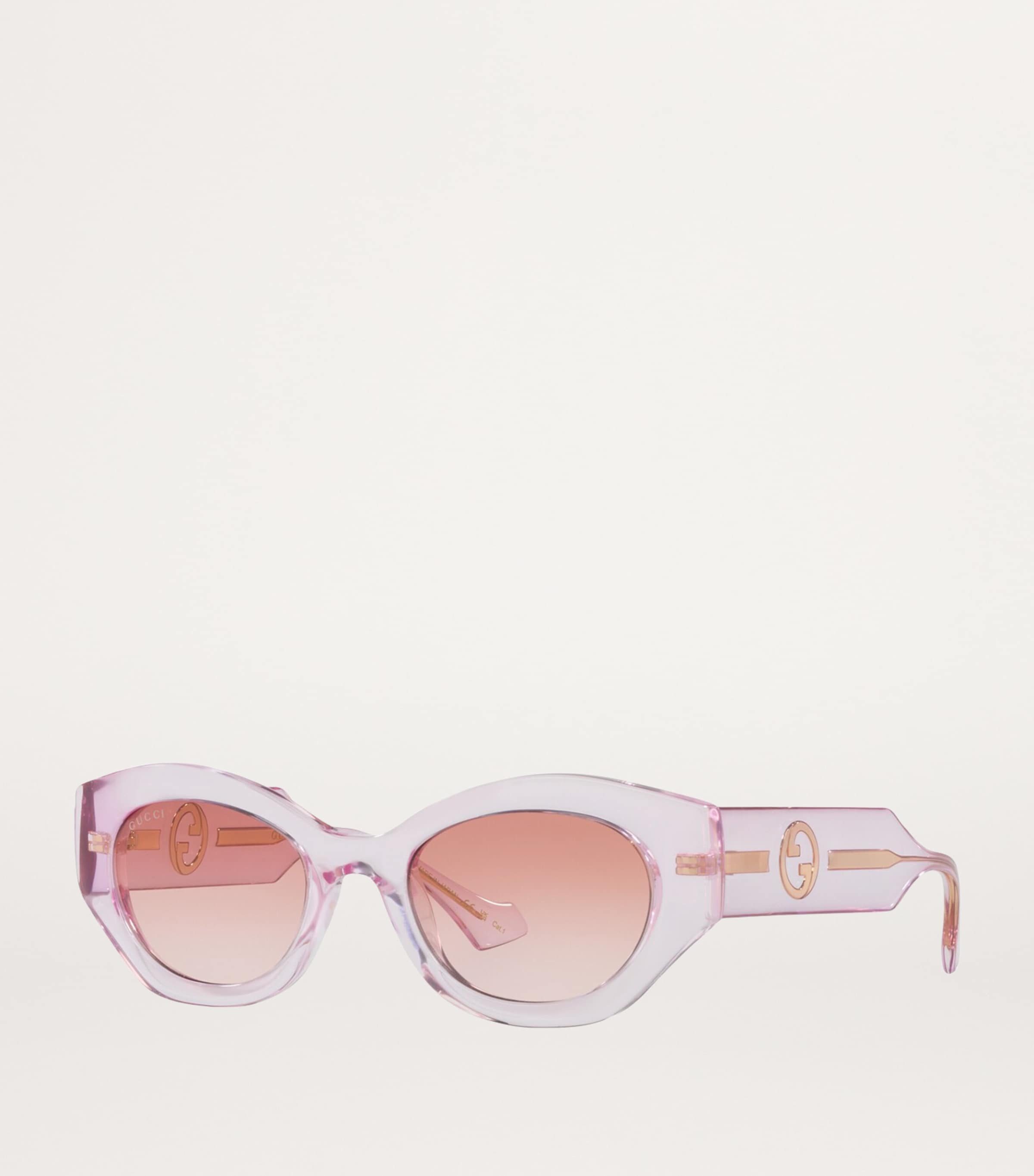 Pink Injected Oval Sunglasses