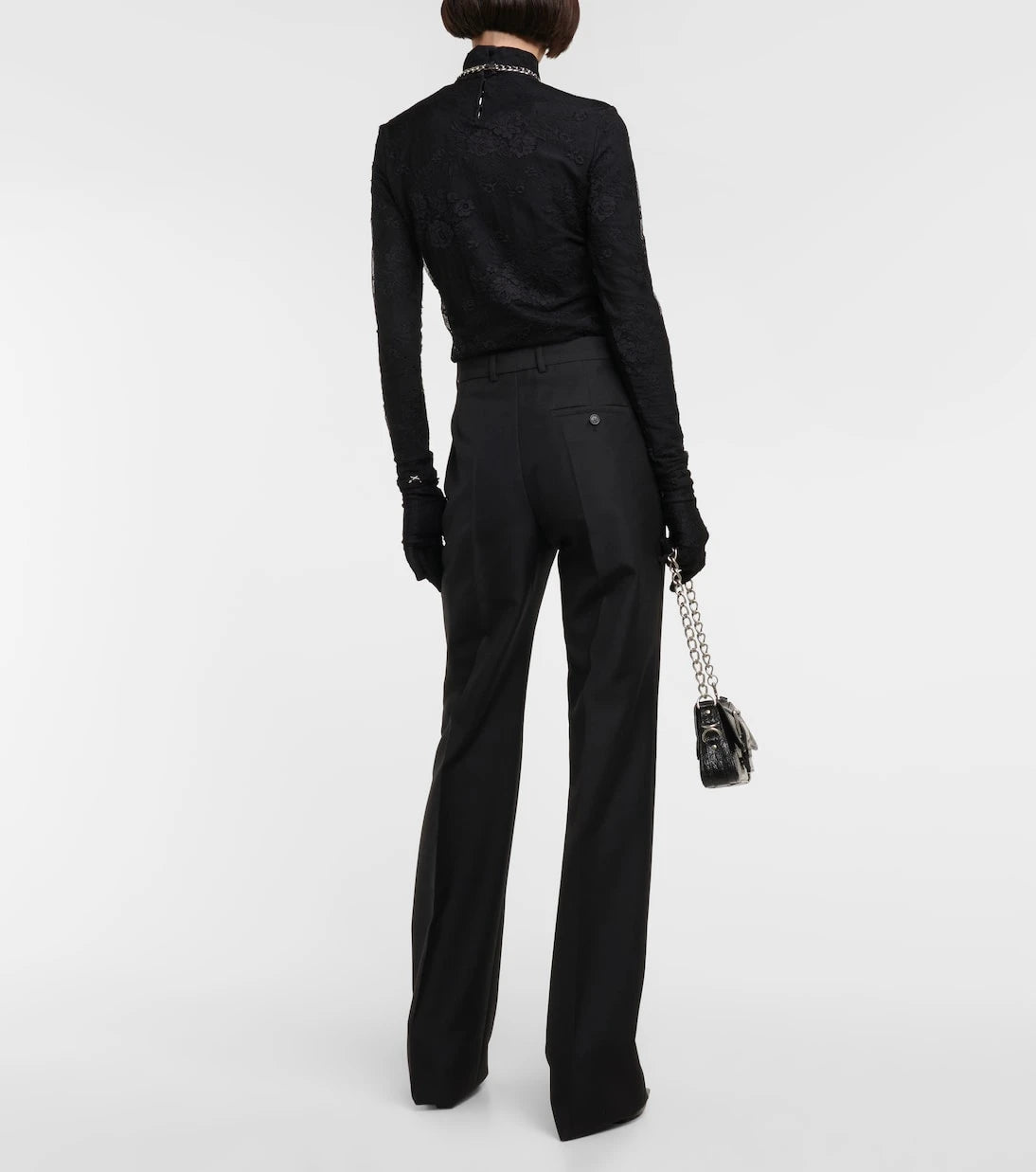 Balenciaga - High-rise virgin wool pants