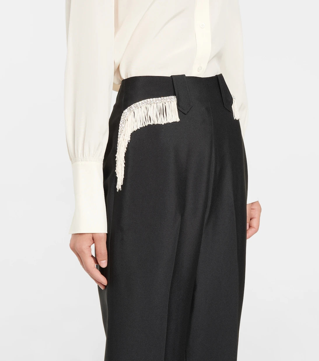 Rodarte - Fringe-trimmed wide-leg pants