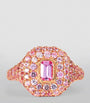 Rose Gold and Pink Sapphire New Modern Pinky Ring