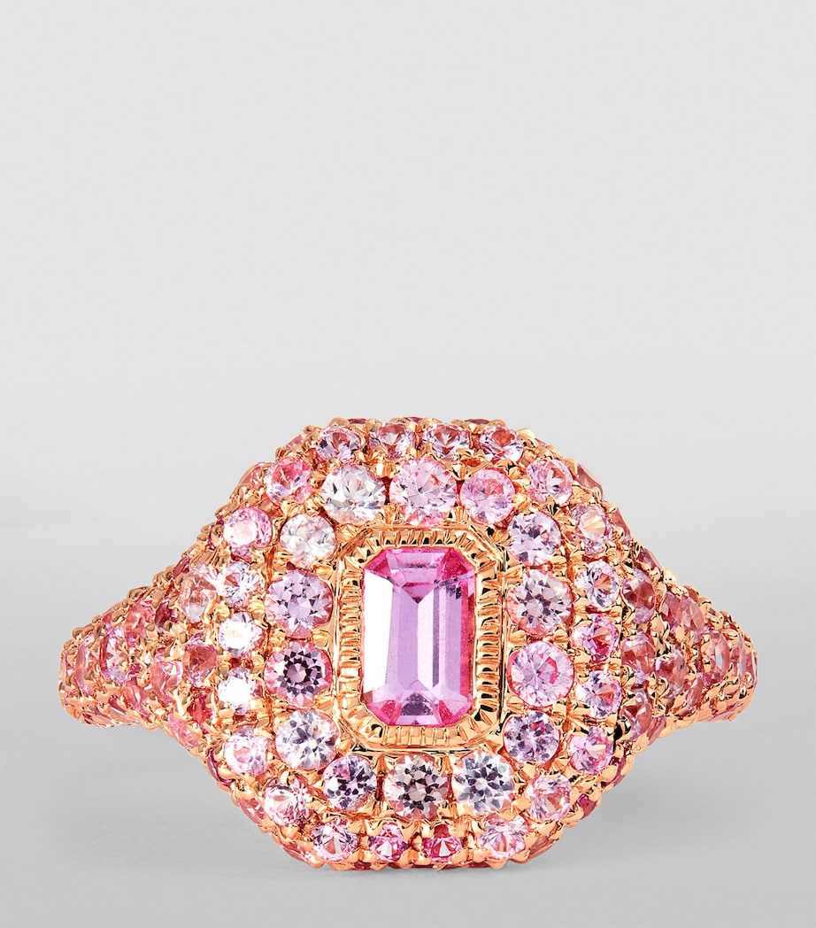 Rose Gold and Pink Sapphire New Modern Pinky Ring