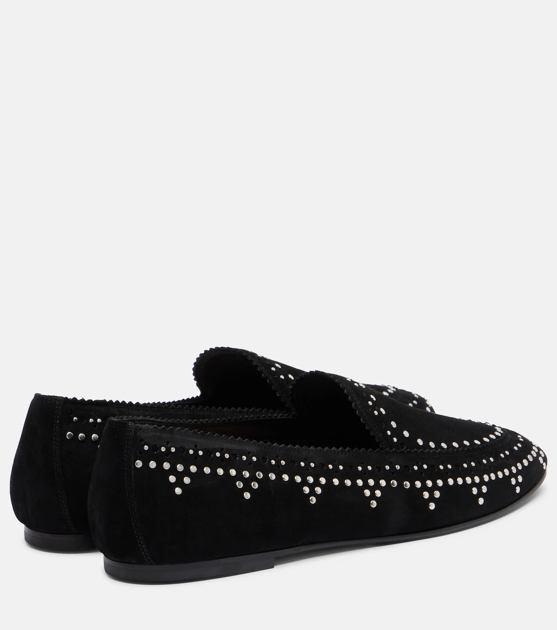 Aquazzura - Skye studded suede loafers