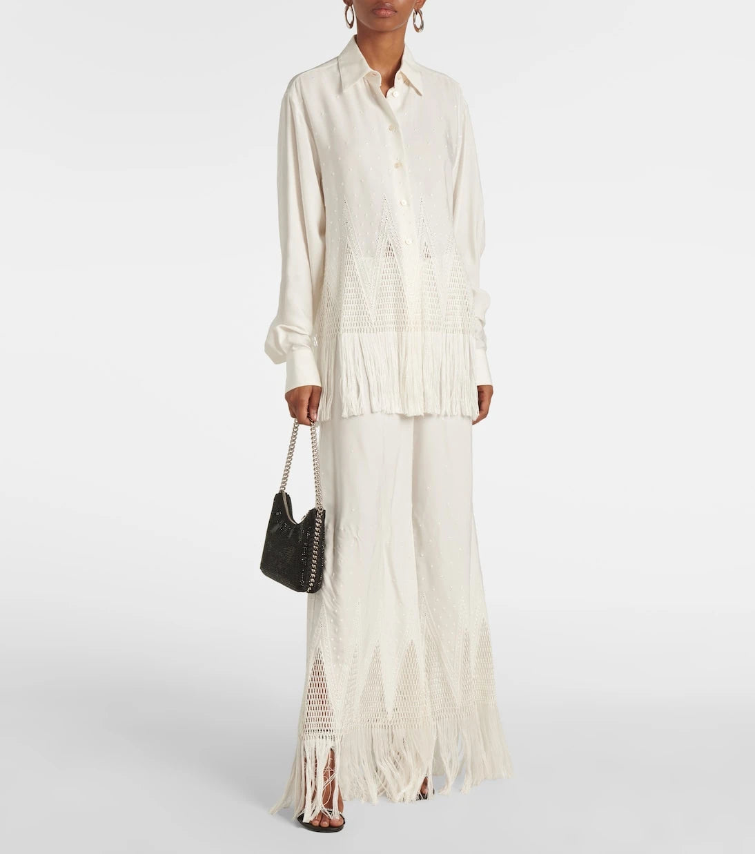 Stella McCartney - Fringed wide-leg pants
