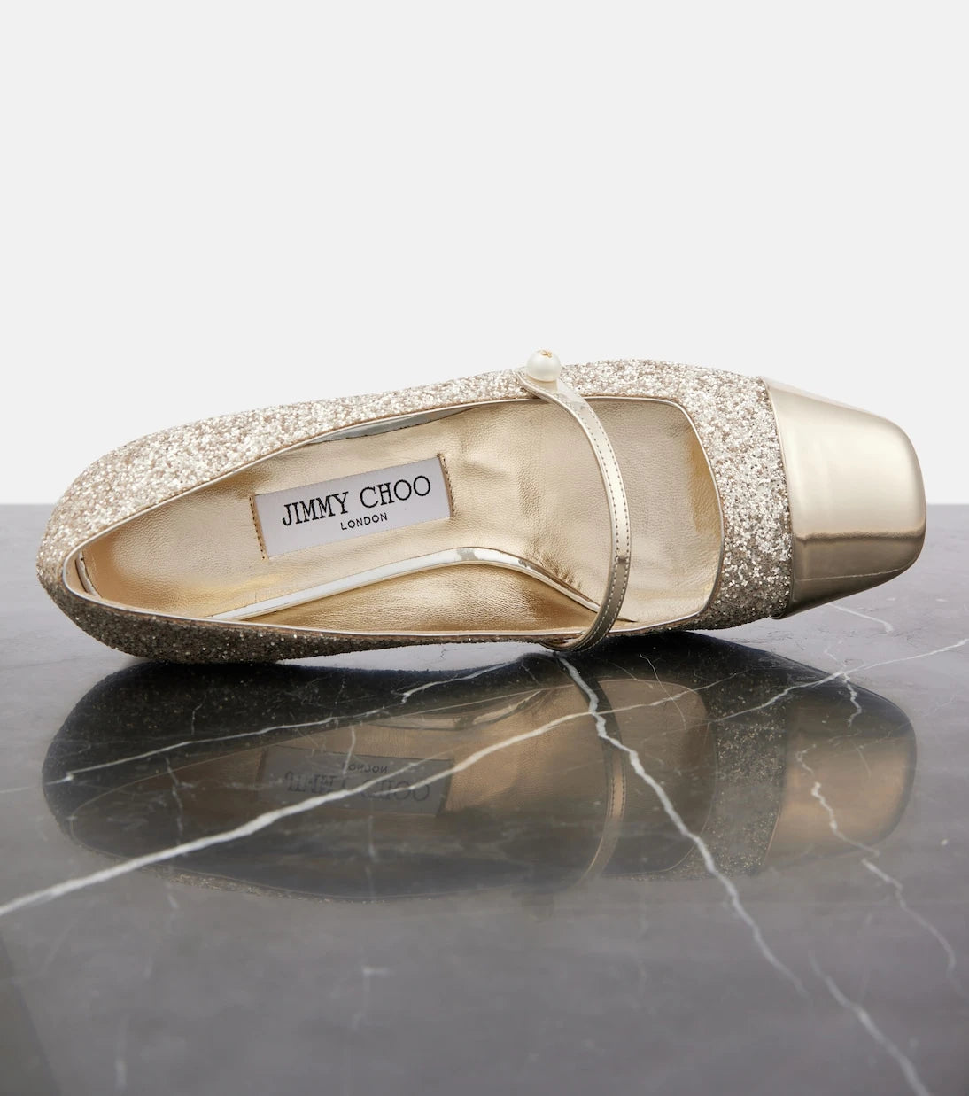Jimmy Choo - Elisa 45 glitter and leather pumps