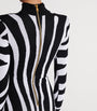 Balmain Black Knitted Zebra Mini Dress