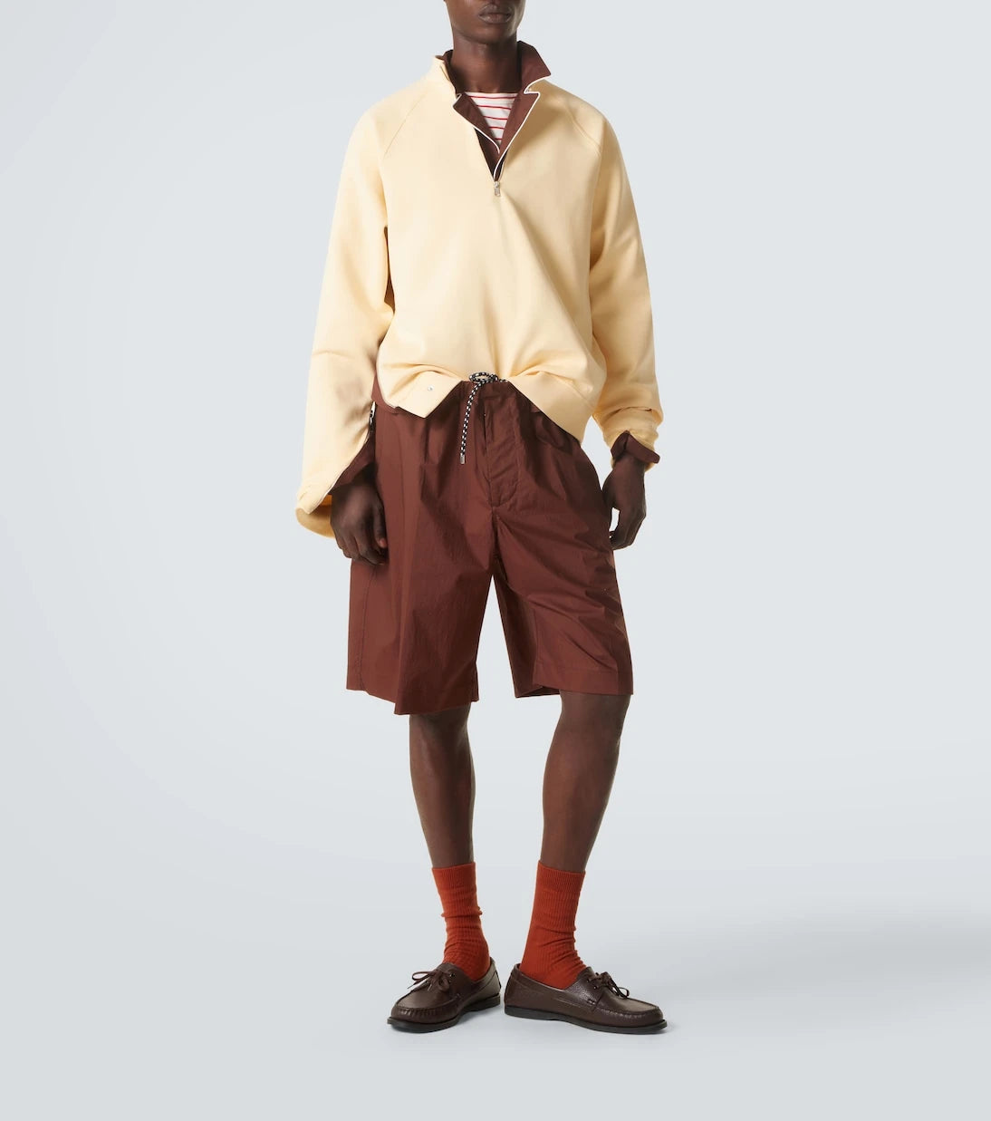 Plan C - Cotton-blend half-zip sweatshirt