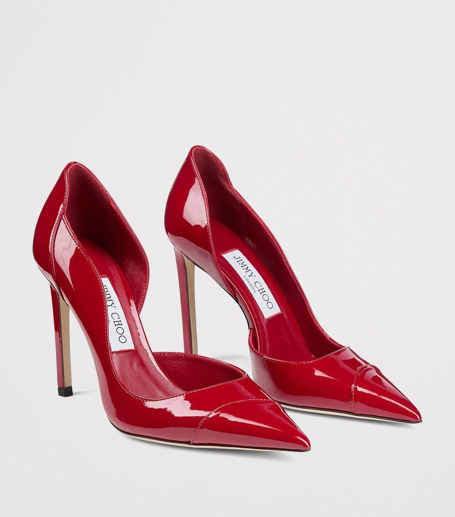 Jimmy Choo Red Brigitte 100 Patent Leather Pumps
