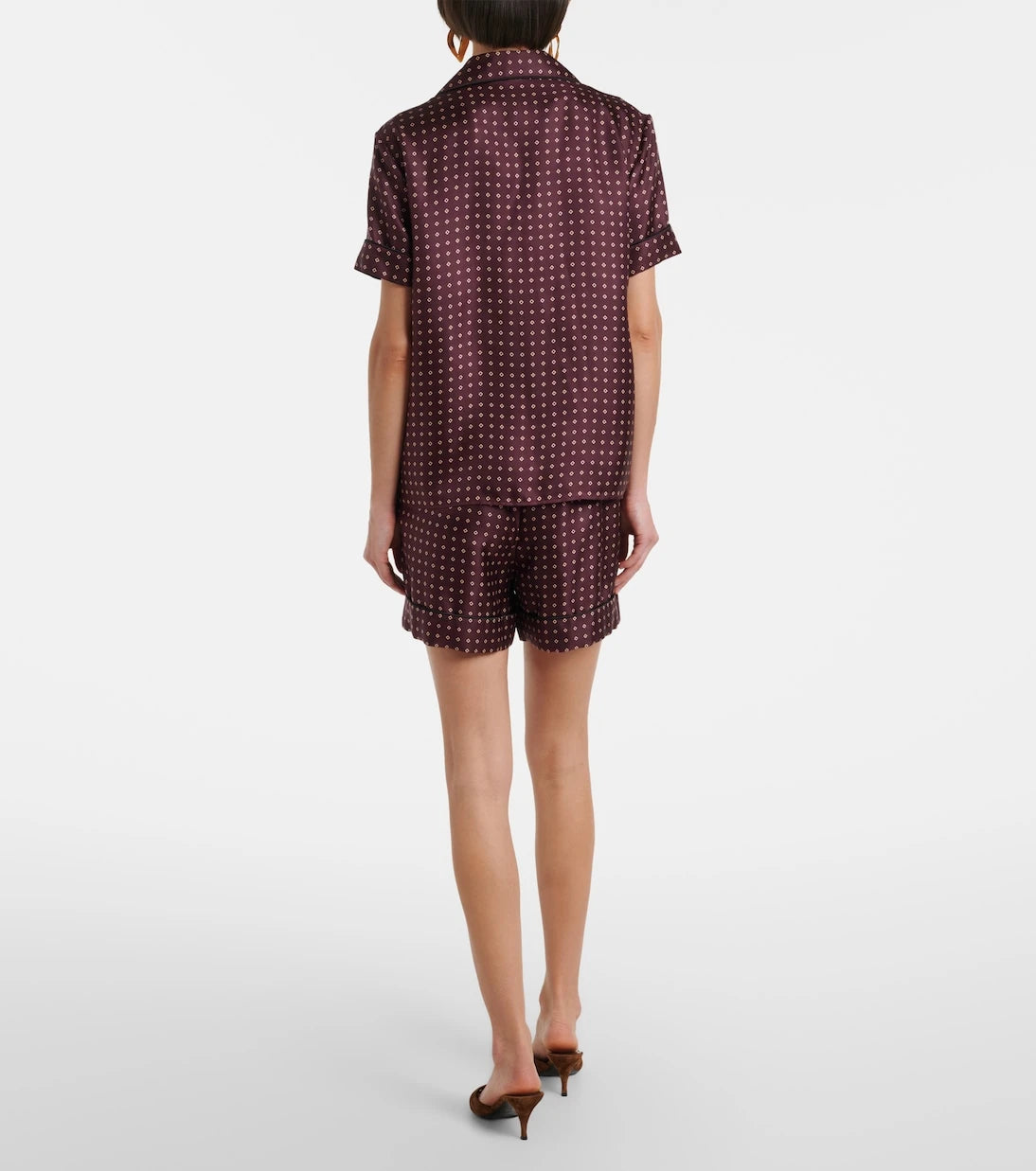 Saint Laurent - Printed silk satin shorts