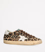 Golden Goose Brown Pony Skin Leopard Print Super-Star Sneakers
