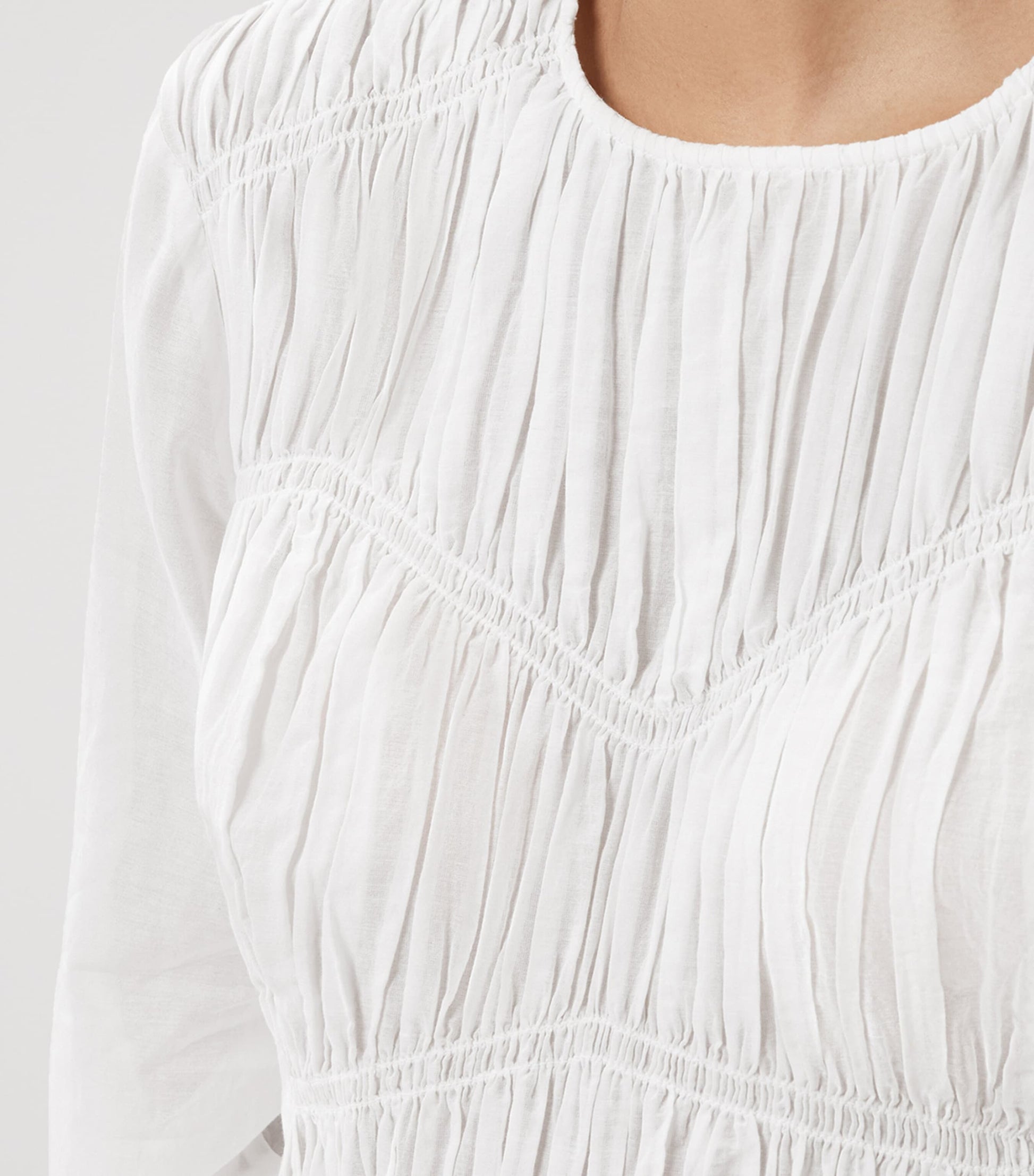 AllSaints White Gathered Melani Blouse