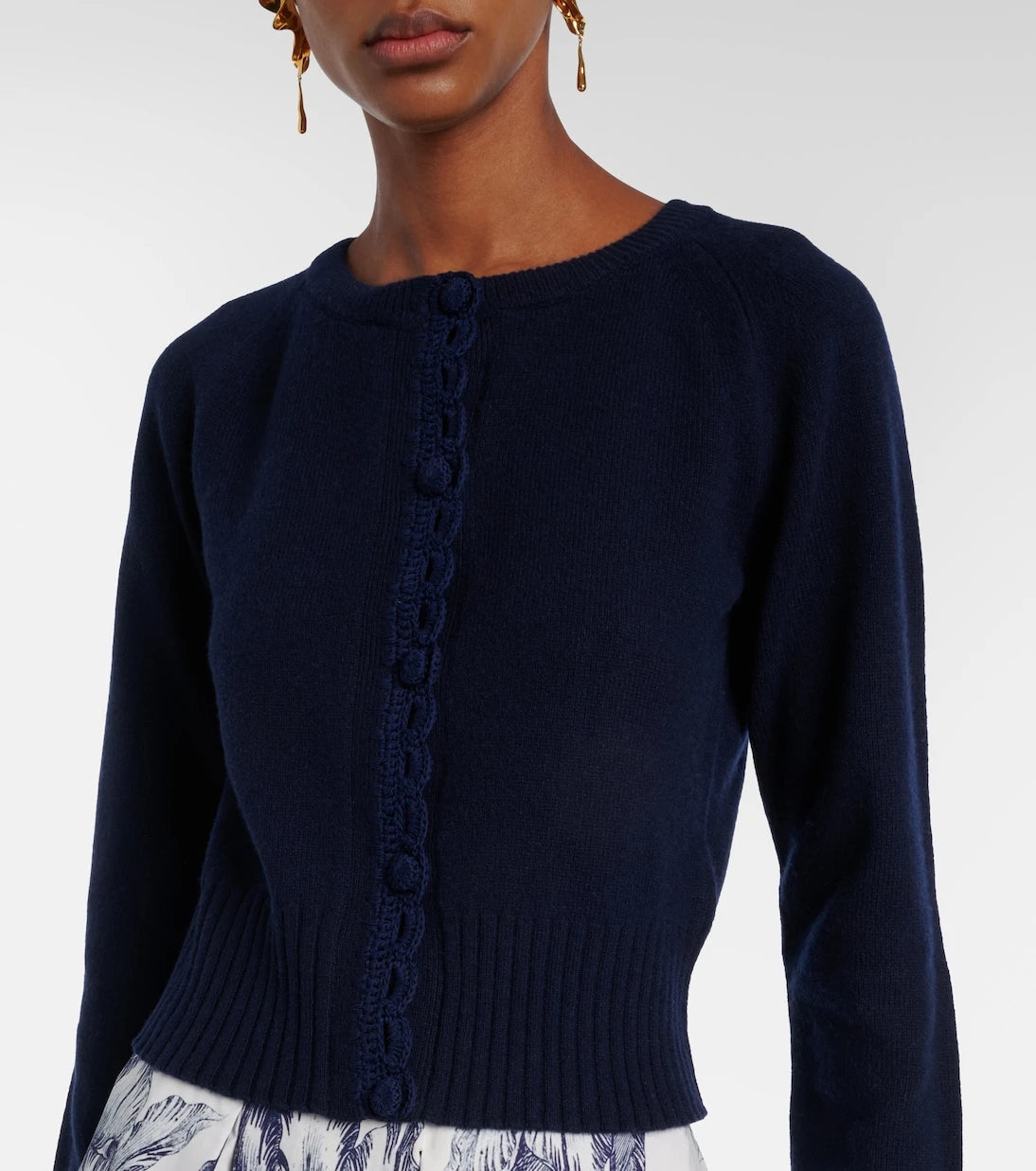 Erdem - Crochet-trimmed wool-blend cardigan