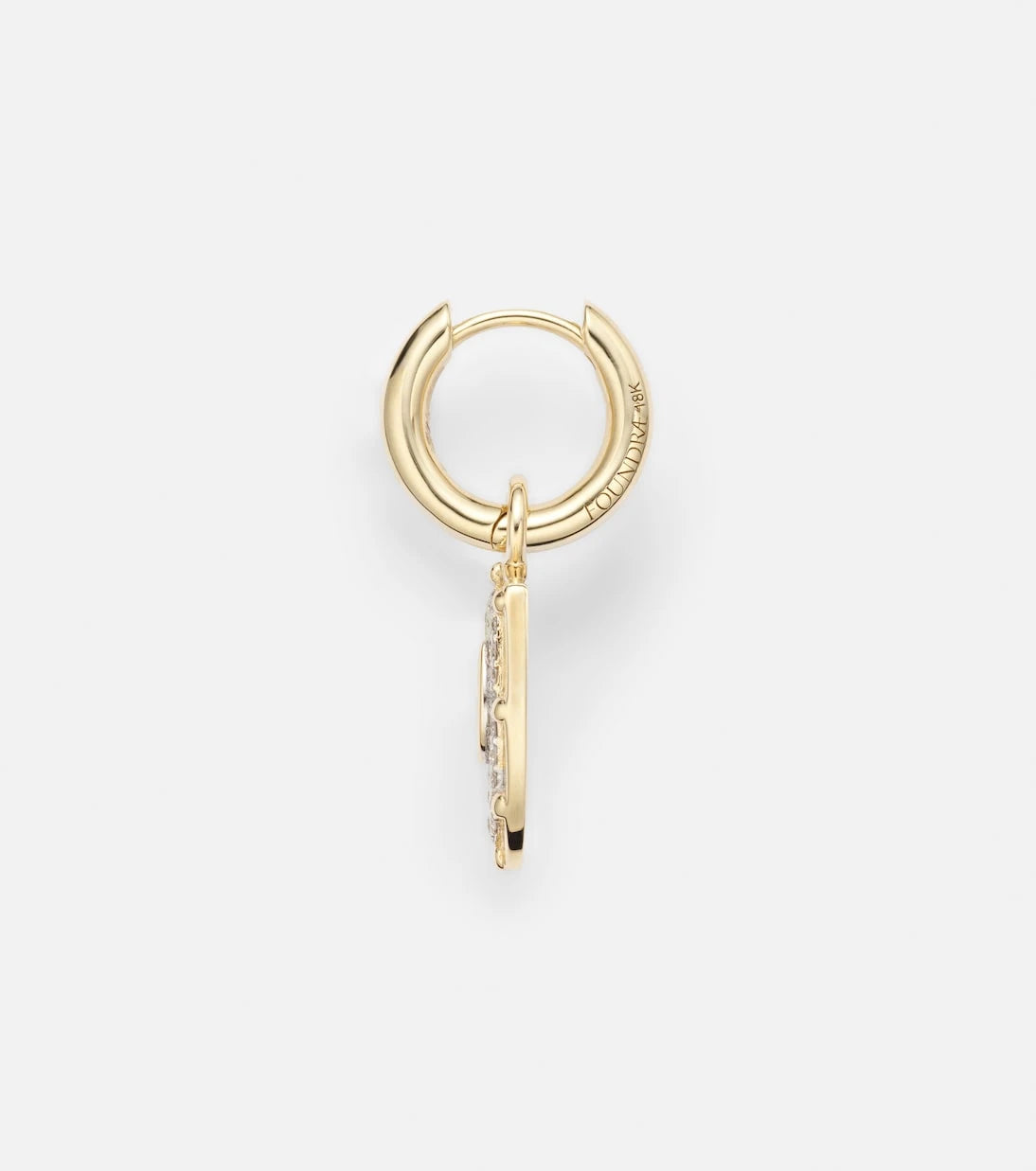FoundRae - Protection Petite Chubby 18kt gold hoop earring with diamonds