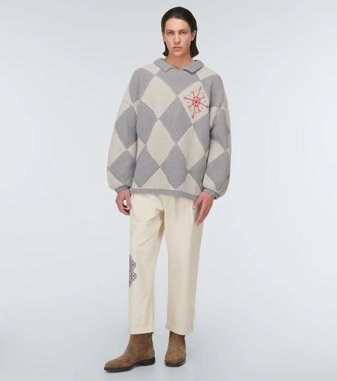 Adish - Embroidered cotton sweater