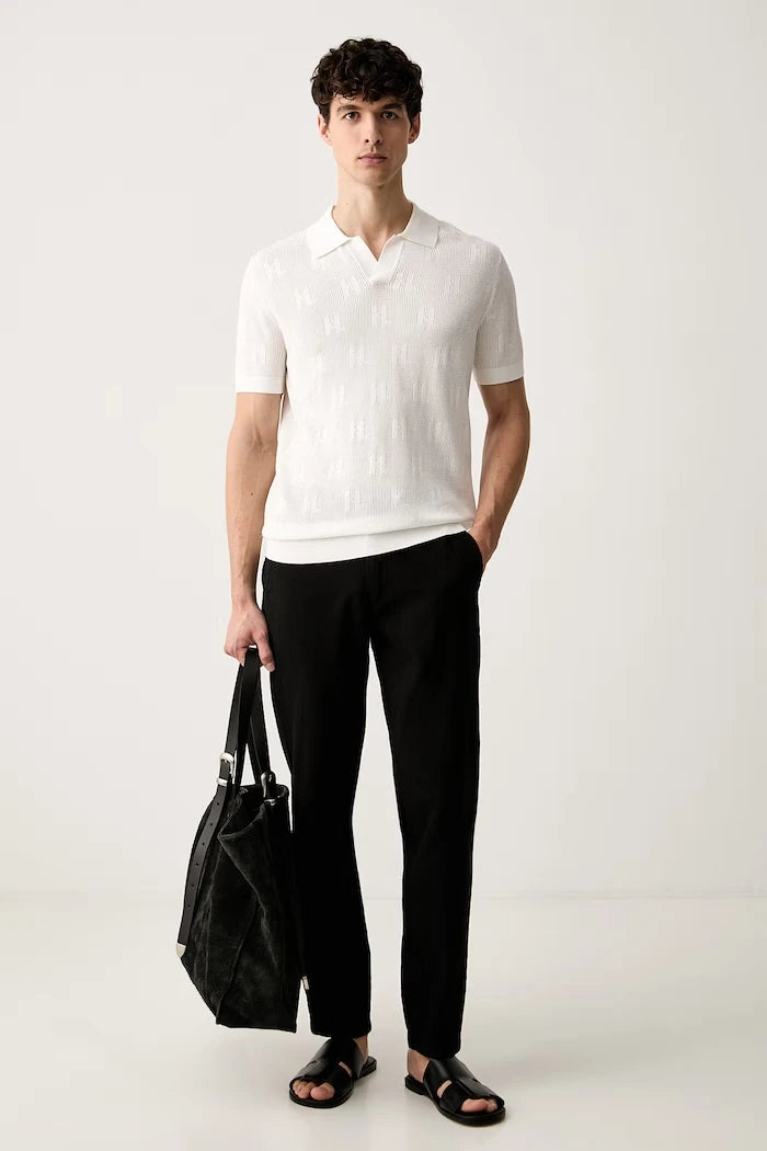 Karl Lagerfeld ajurlu erkek polo yakalı tişört