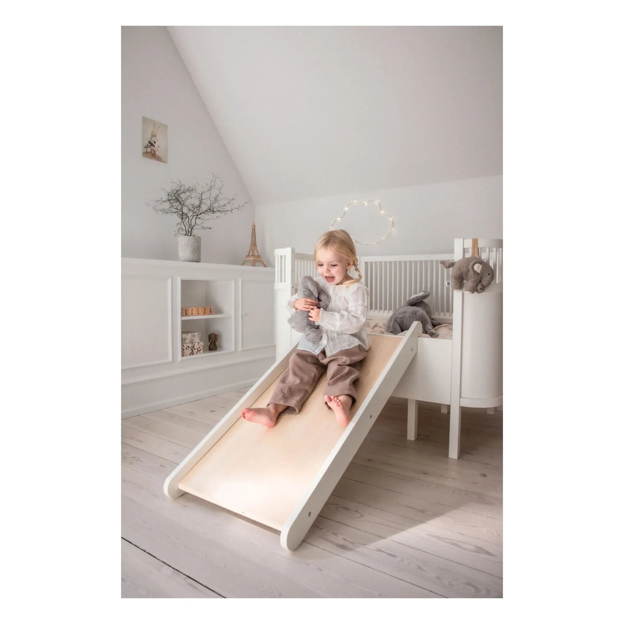 Sebra - 2 in 1 bed slide | White