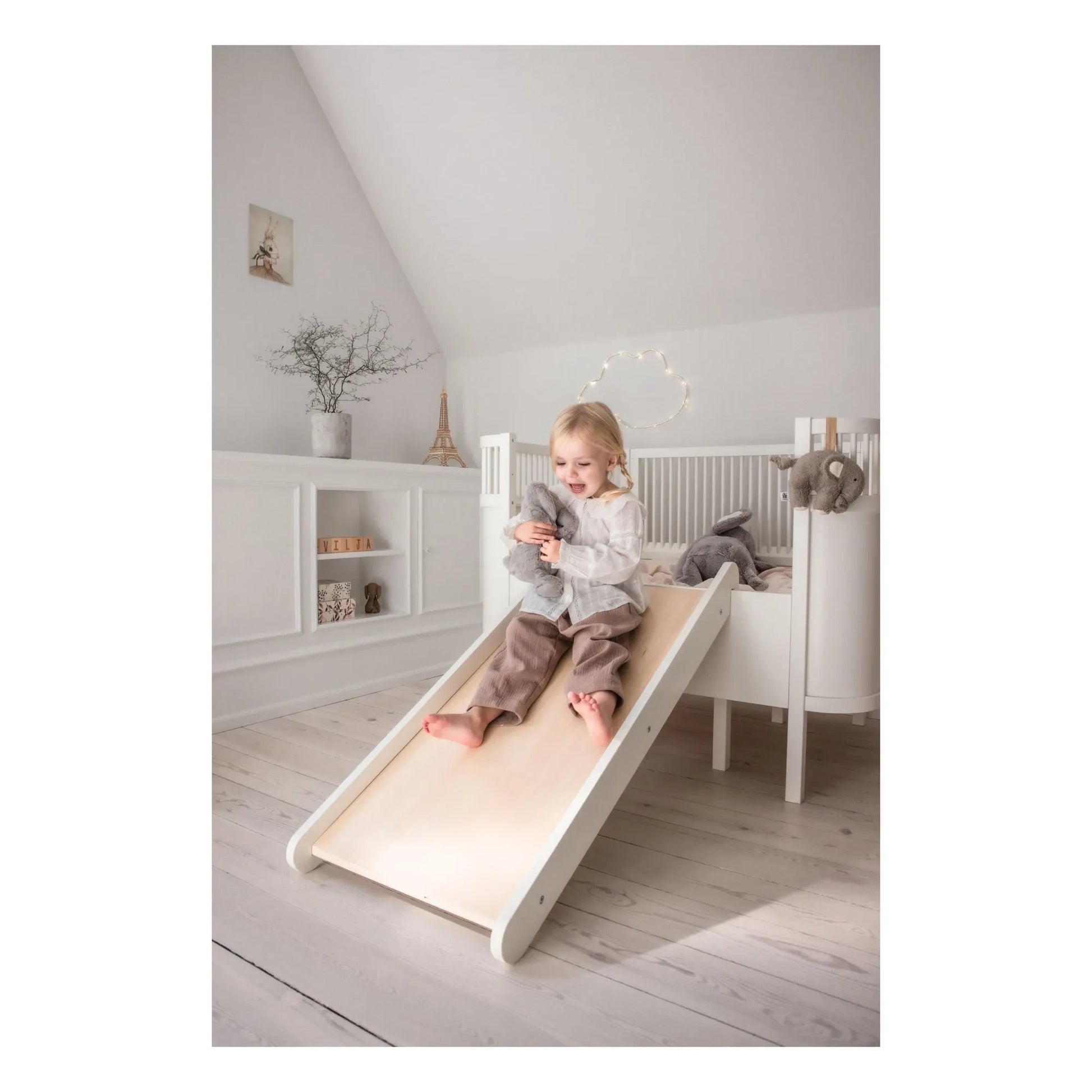 Sebra - 2 in 1 bed slide | White