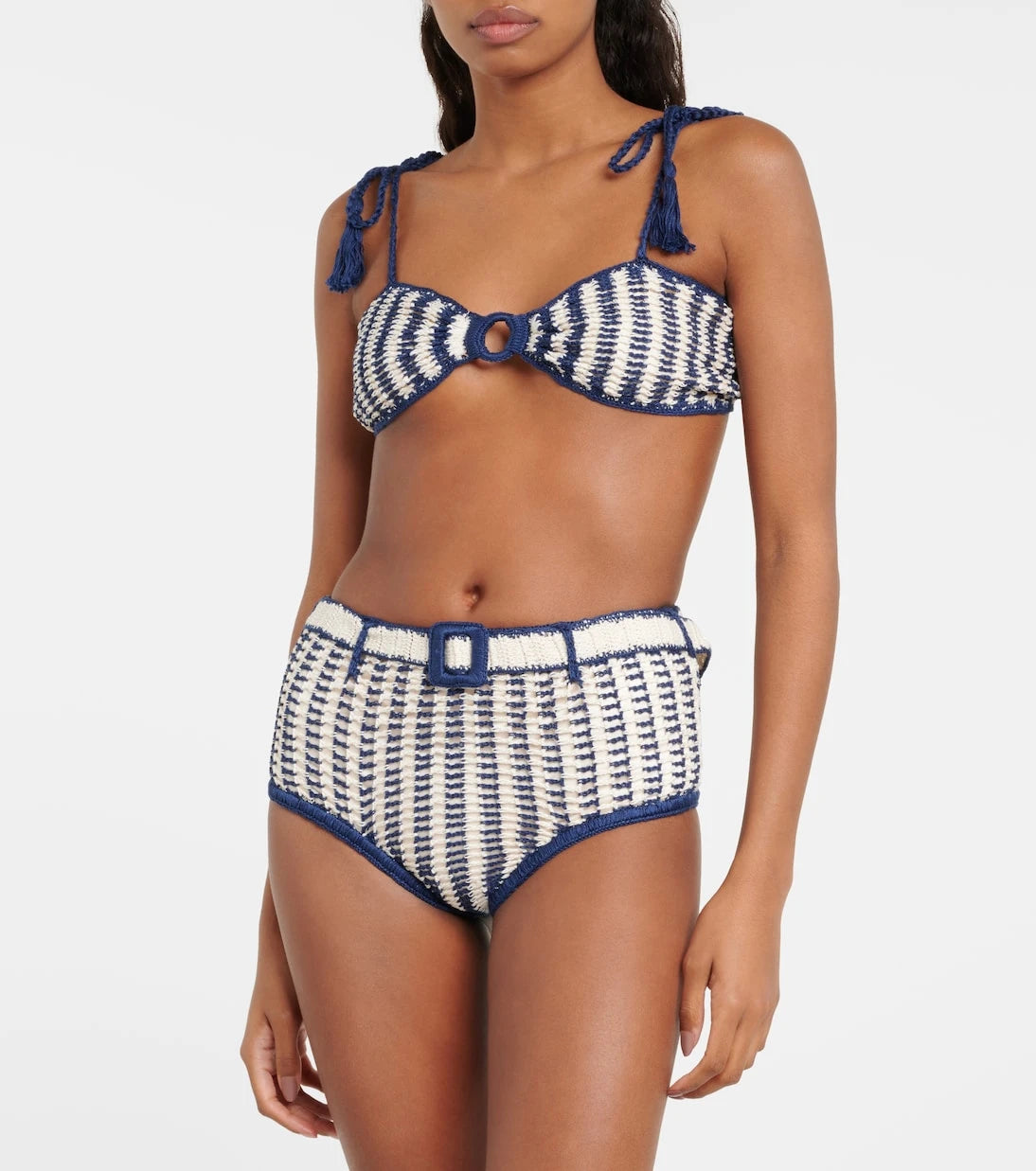Anna Kosturova - High-rise crochet cotton bikini bottoms