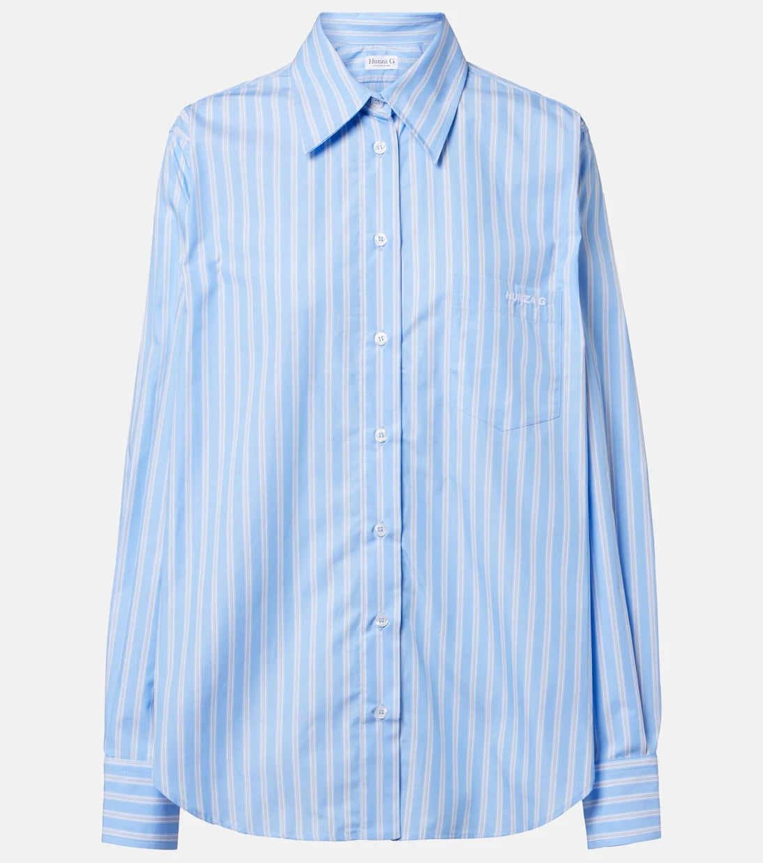 Hunza G - Striped cotton polin shirt