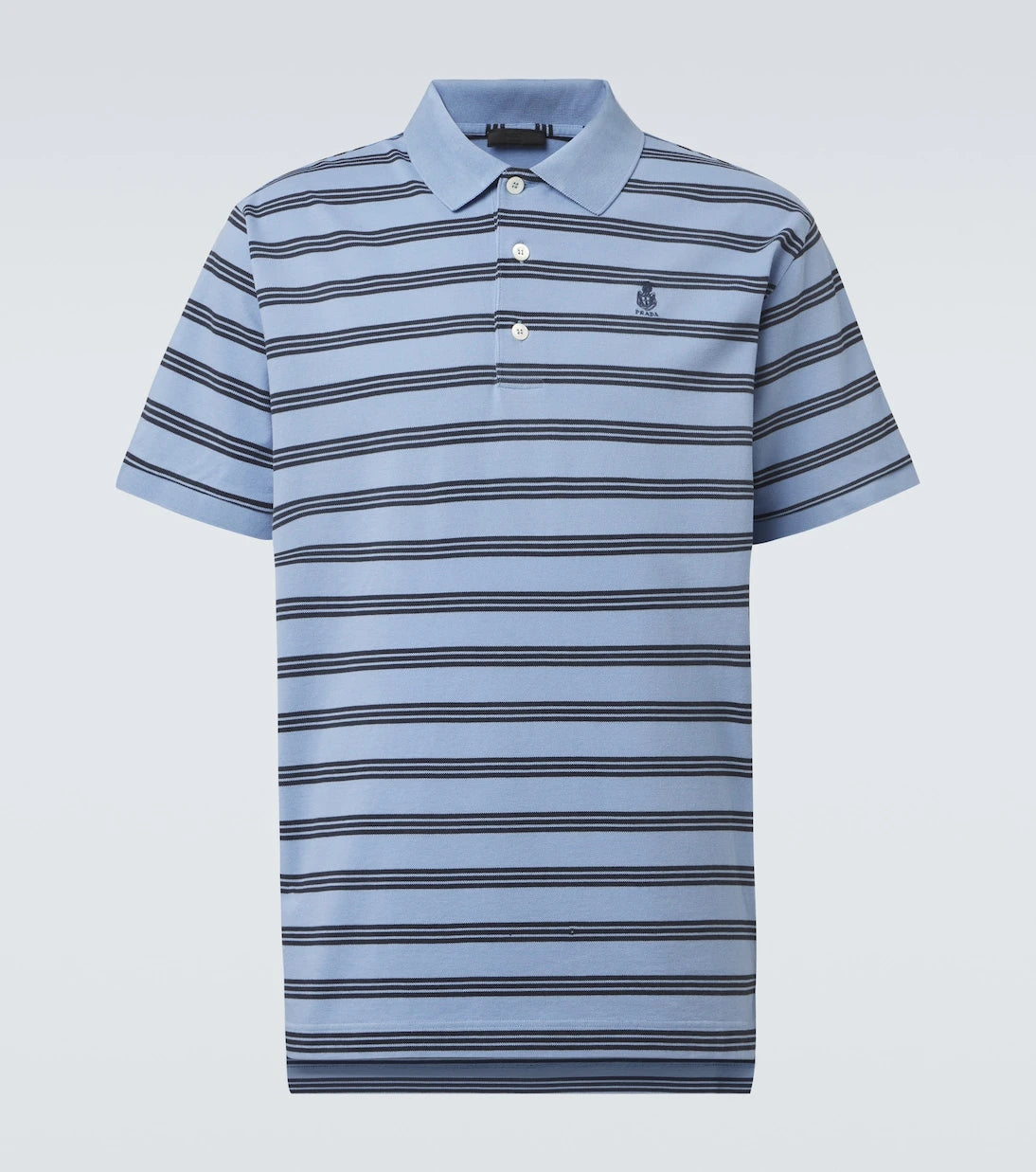 Prada - Striped cotton piqué polo shirt